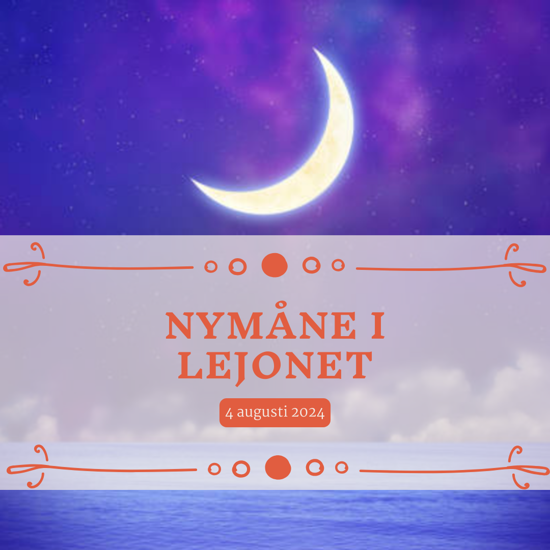 Stjärntecknet Lejonet i nymånens energi framför en nymåne på himlen